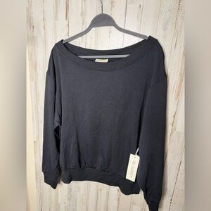 78&Sunny Black Off-Shoulder Sweatshirt
